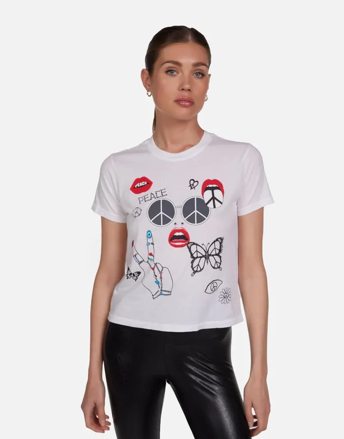 Women039s Ursula Peace Elements White Lauren Moshi Short Sleeve
