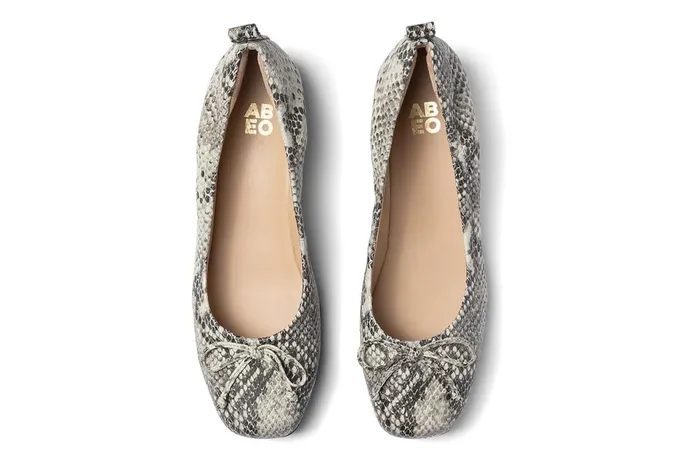 Women ABEO Footwear Dress Cadence Bow Snake Print Leather