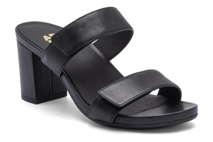 Women ABEO Footwear Dress Tempo Slide Black Leather