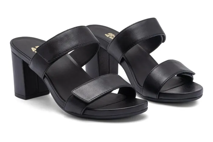 Women ABEO Footwear Dress Tempo Slide Black Leather Women ABEO Footwear Dress Tempo Slide Black Leather