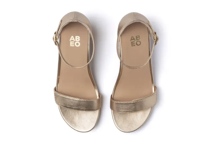 Women ABEO Footwear Dress Tempo Strap Light Gold Leather Women ABEO Footwear Dress Tempo Strap Light Gold Leather