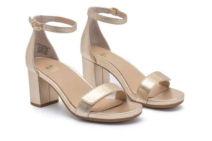 Women ABEO Footwear Dress Tempo Strap Light Gold Leather Women ABEO Footwear Dress Tempo Strap Light Gold Leather