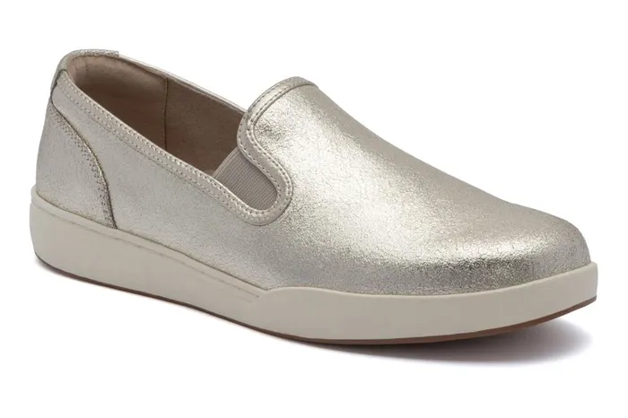Women ABEO Footwear Sneakers Encore Slip On Gold Leather
