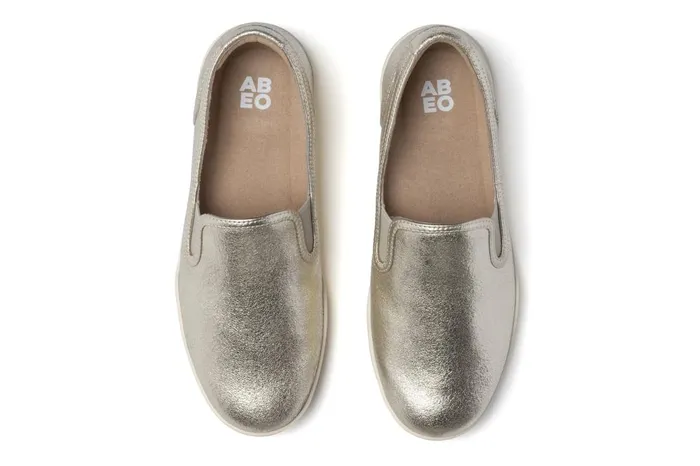Women ABEO Footwear Sneakers Encore Slip On Gold Leather Women ABEO Footwear Sneakers Encore Slip On Gold Leather