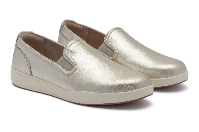 Women ABEO Footwear Sneakers Encore Slip On Gold Leather Women ABEO Footwear Sneakers Encore Slip On Gold Leather