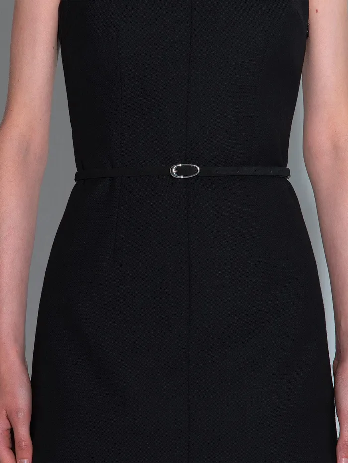 Women Aeyde ELBY BlackSilver Leather Belt Aeyde Belts