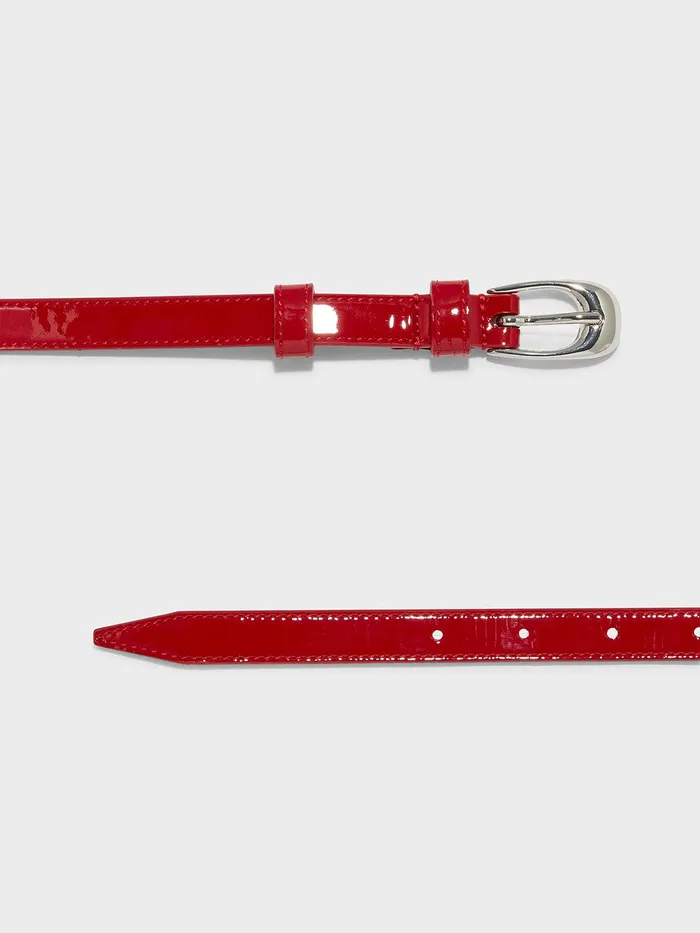 Women Aeyde ELEANOR Cranberry Silver Leather Belt Aeyde Belts