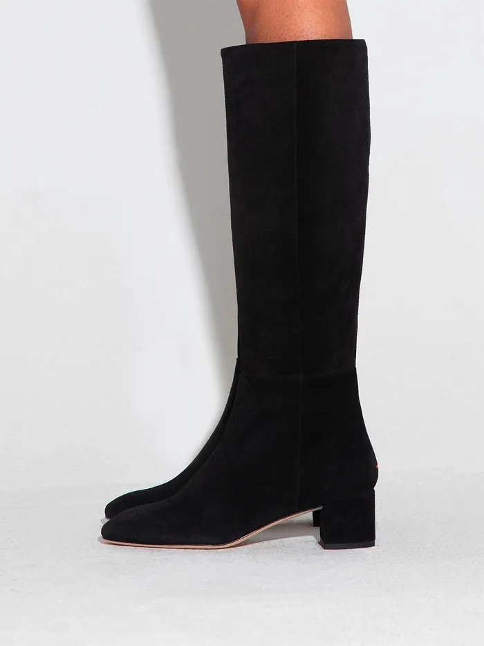 Women Aeyde LAURA Black Suede KneeHigh Boot Aeyde KneeHigh Boots