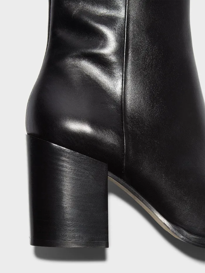 Women Aeyde LEANDRA Black Chunky Heel Ankle Boot Aeyde Ankle Boots