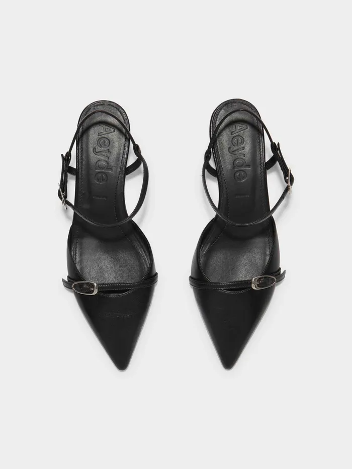 Women Aeyde MELIA Black Nappa Low Heel Pump Aeyde Pumps