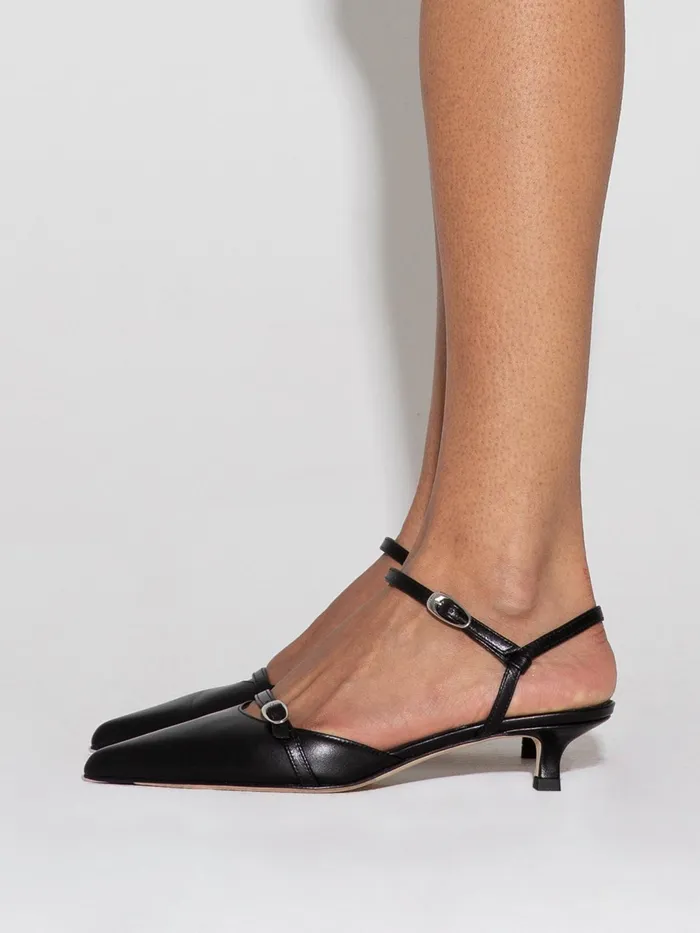 Women Aeyde MELIA Black Nappa Low Heel Pump Aeyde Pumps