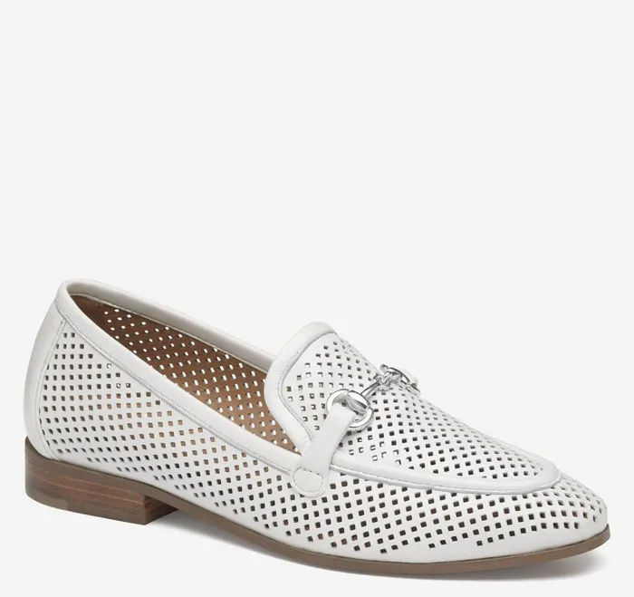 Women Ali Perfed Bit Loafer White Glove Leather JohnstonandMurphy Mules and Loafers Women Ali Perfed Bit Loafer White Glove Leather JohnstonandMurphy Mules and Loafers