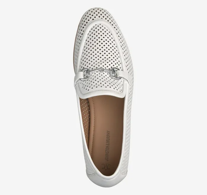 Women Ali Perfed Bit Loafer White Glove Leather JohnstonandMurphy Mules and Loafers Women Ali Perfed Bit Loafer White Glove Leather JohnstonandMurphy Mules and Loafers