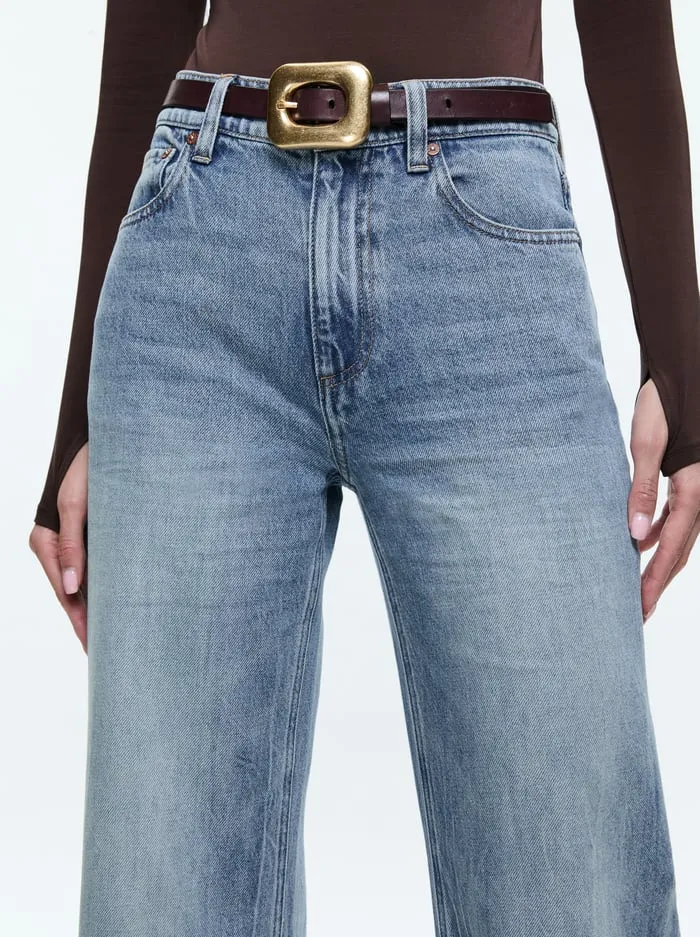 Women Alice Olivia Letty Buckle Belt Espressogold