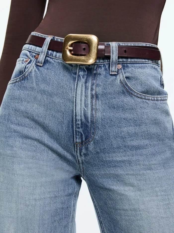 Women Alice Olivia Letty Buckle Belt Espressogold
