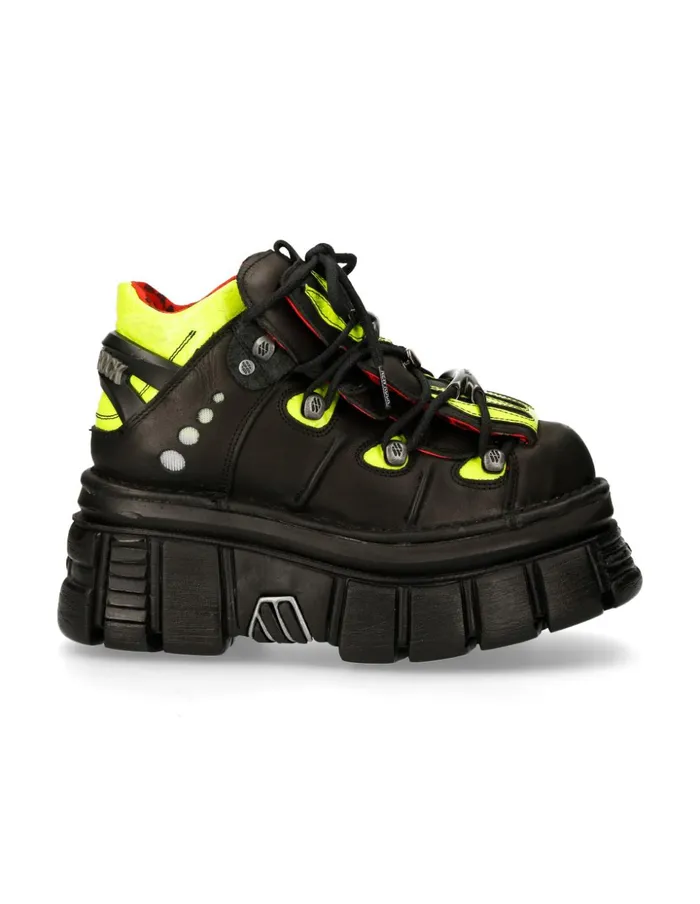 Women Ankle Boot Black Tower With Laces MMet011C1 New Rock Platform Women Ankle Boot Black Tower With Laces MMet011C1 New Rock Platform