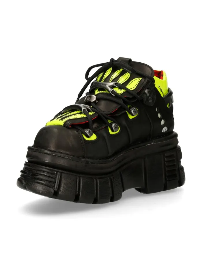 Women Ankle Boot Black Tower With Laces MMet011C1 New Rock Platform Women Ankle Boot Black Tower With Laces MMet011C1 New Rock Platform