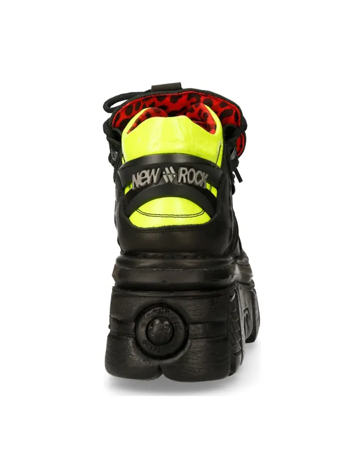 Women Ankle Boot Black Tower With Laces MMet011C1 New Rock Platform Women Ankle Boot Black Tower With Laces MMet011C1 New Rock Platform