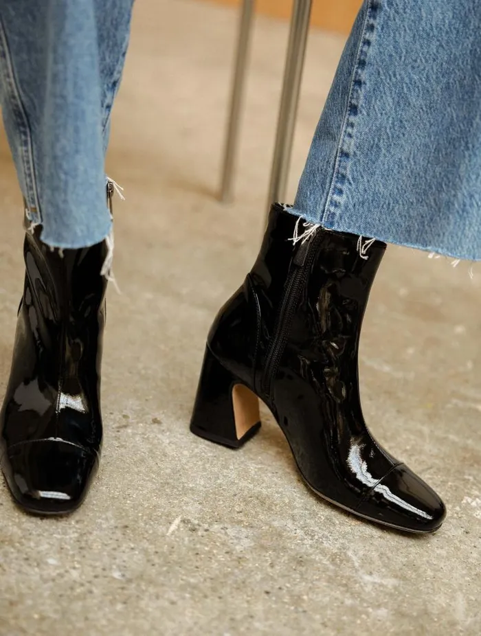 Women Ankle Boots Bobbies Aline Lacquered Black