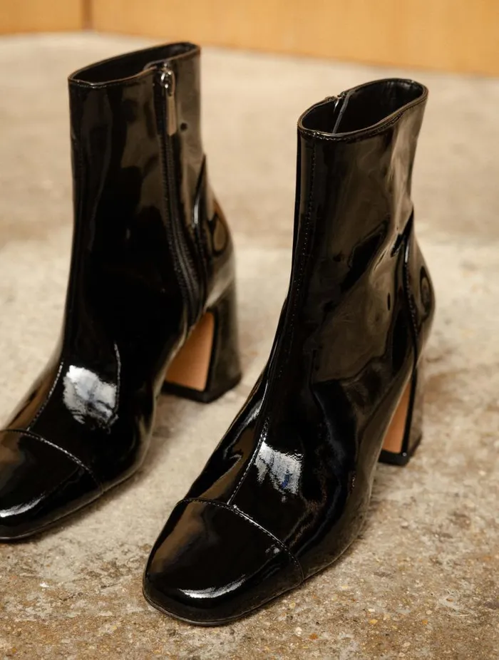 Women Ankle Boots Bobbies Aline Lacquered Black Women Ankle Boots Bobbies Aline Lacquered Black