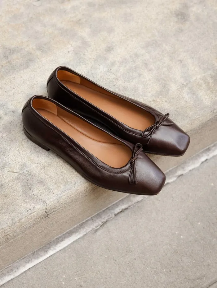 Women Ballet Flats Bobbies Charlotte Ristretto