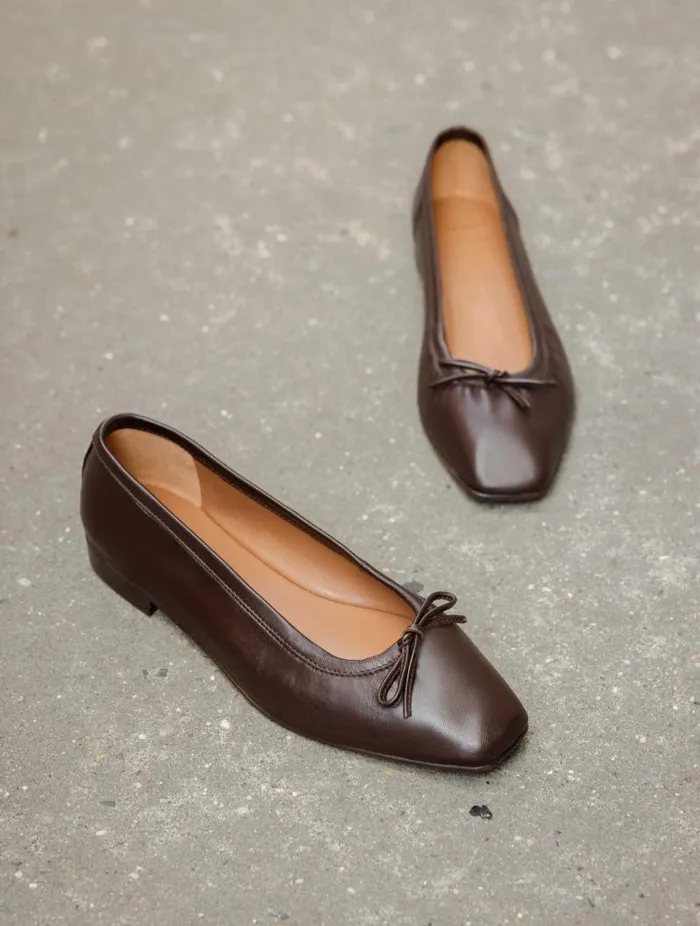 Women Ballet Flats Bobbies Charlotte Ristretto