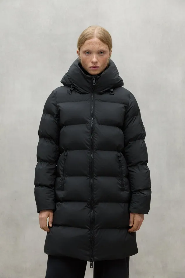 Women Black Manlie Coat Ecoalf Coats And Jackets