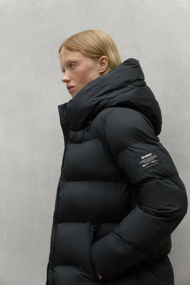 Women Black Manlie Coat Ecoalf Coats And Jackets