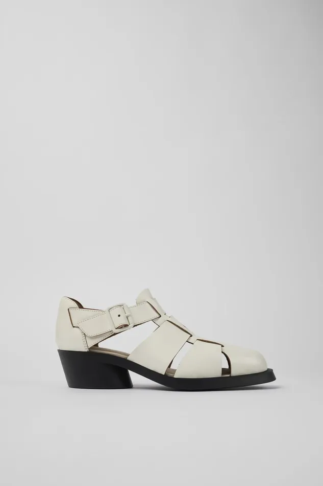 Women Bonnie White Leather Sandal Camper Formal Shoes Women Bonnie White Leather Sandal Camper Formal Shoes