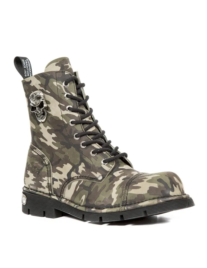 Women Boot Metallic MNewmili119S4 New Rock Military Women Boot Metallic MNewmili119S4 New Rock Military