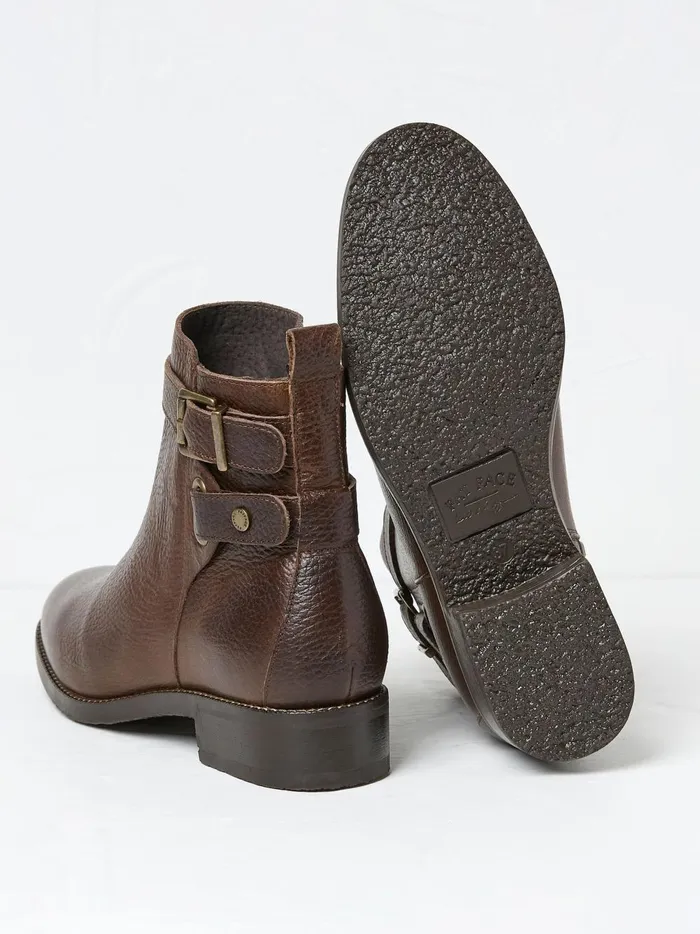 Women Boots Fat Face Avery Brown Buckle Boots