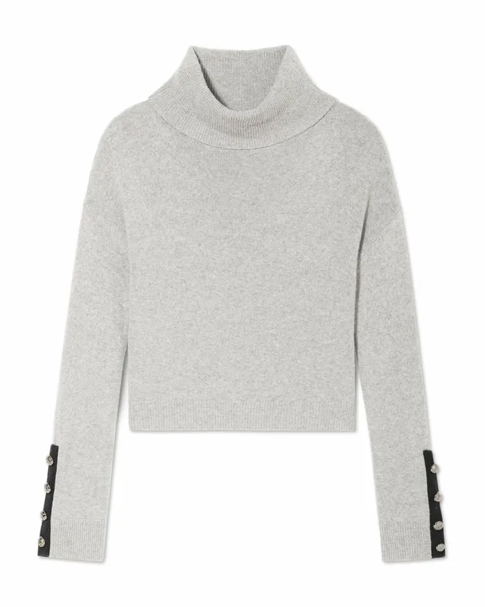 Women Brianna Colorblock Turtleneck Sweater Grey Ramy Brook Tops Women Brianna Colorblock Turtleneck Sweater Grey Ramy Brook Tops