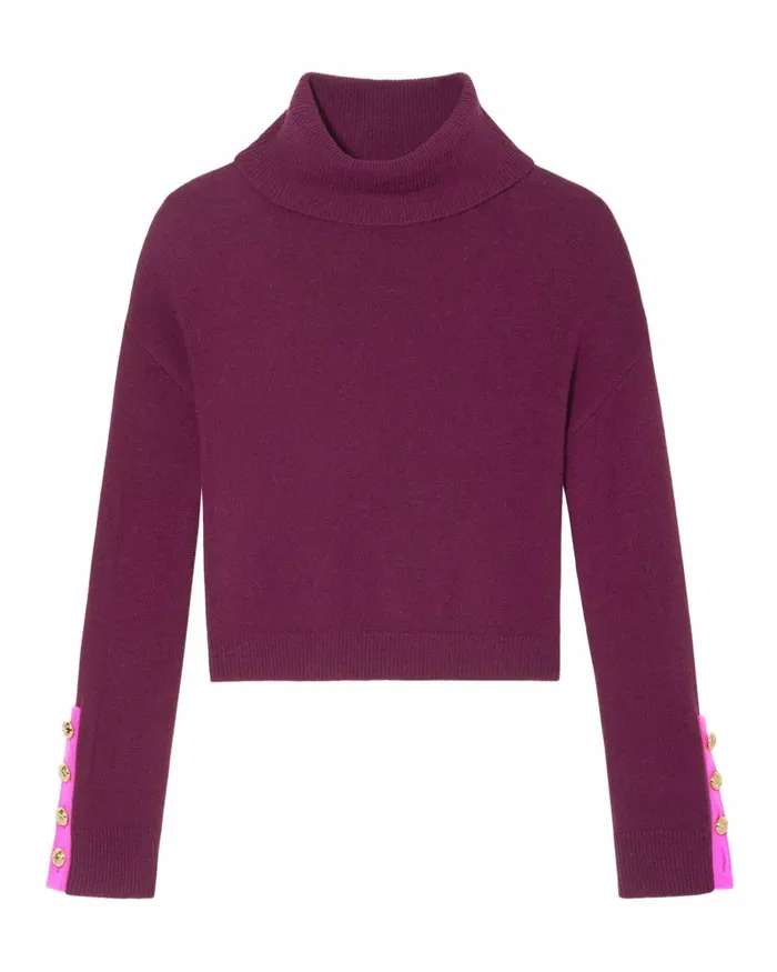 Women Brianna Colorblock Turtleneck Sweater Grey Ramy Brook Tops Women Brianna Colorblock Turtleneck Sweater Grey Ramy Brook Tops