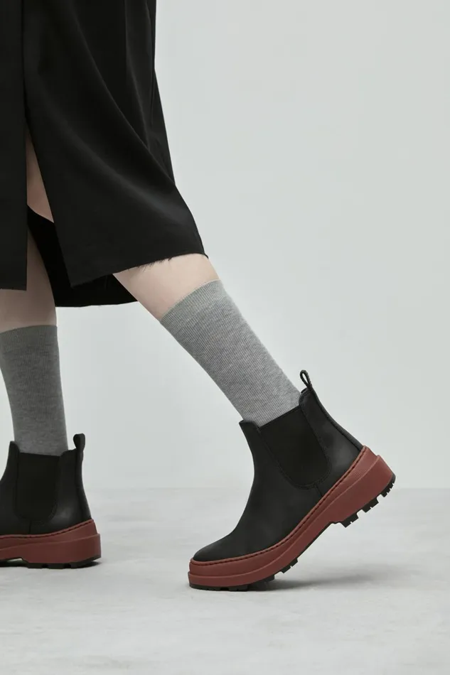 Women Brutus Trek MICHELIN Black Nubuck Ankle Boots Camper Ankle Boots