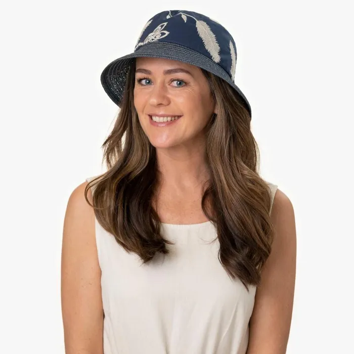 Women Bucket Hats Mayser Alva Bucket Fabric Hat Dark Blue Women Bucket Hats Mayser Alva Bucket Fabric Hat Dark Blue