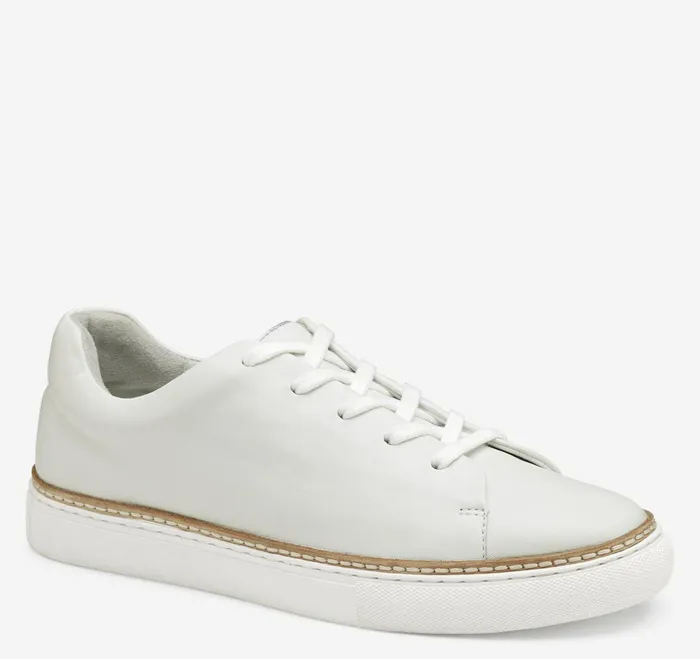 Women Callie LaceToToe White Glove Leather JohnstonandMurphy Sneakers