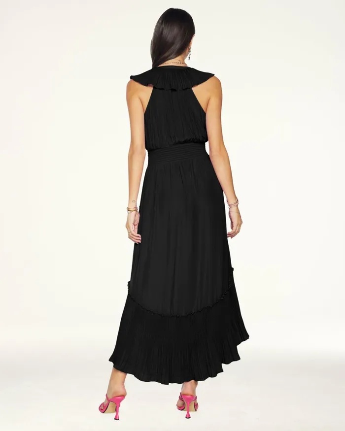Women Camden Ruffle Maxi Dress Black Ramy Brook Dresses