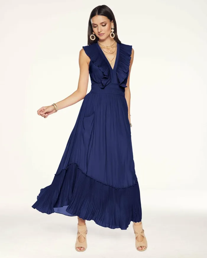 Women Camden Ruffle Maxi Dress Navy Ramy Brook Dresses Women Camden Ruffle Maxi Dress Navy Ramy Brook Dresses