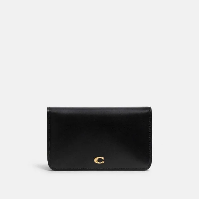 Women Card Cases Coach Slim Card Case Brassblack