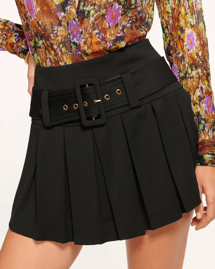 Women Caroline Pleated Mini Skirt Black Ramy Brook Pants Women Caroline Pleated Mini Skirt Black Ramy Brook Pants
