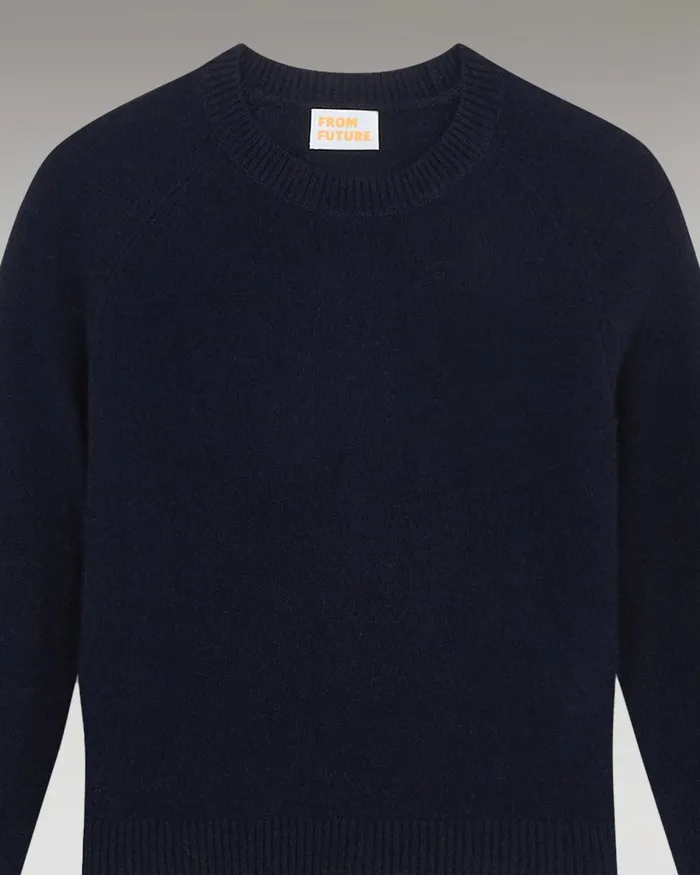 Women Cashmere Sweaters From Future Crewneck Sweater Raglan Sleeves Light Navy