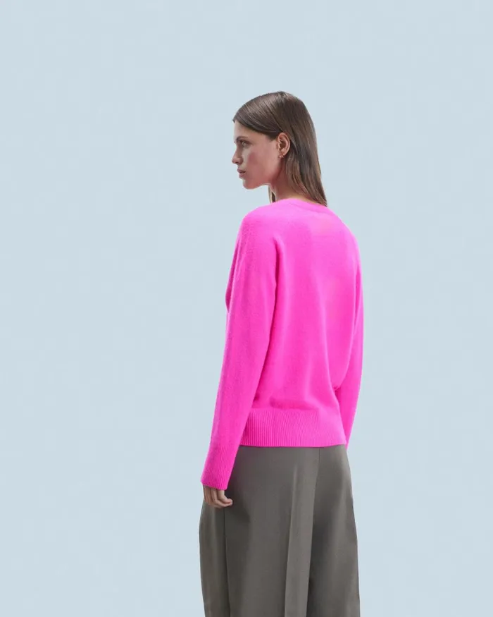 Women Cashmere Sweaters From Future Light Oversized VNeck Sweater Baby Pink