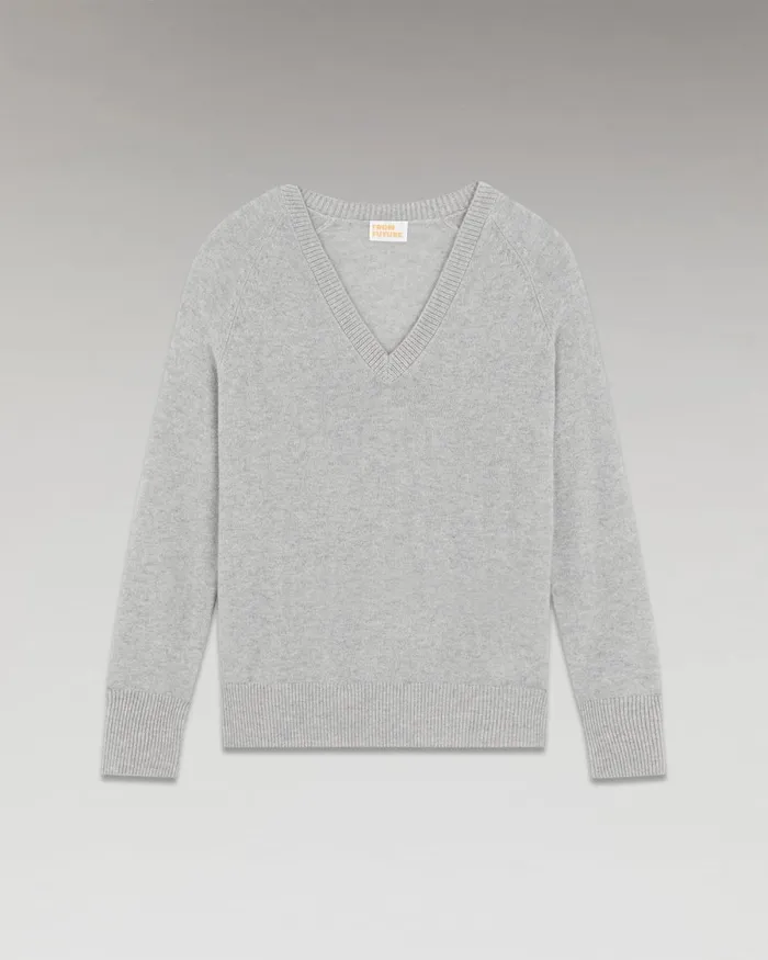 Women Cashmere Sweaters From Future Lightweight Oversized VNeck Sweater Light Heather Gray Women Cashmere Sweaters From Future Lightweight Oversized VNeck Sweater Light Heather Gray