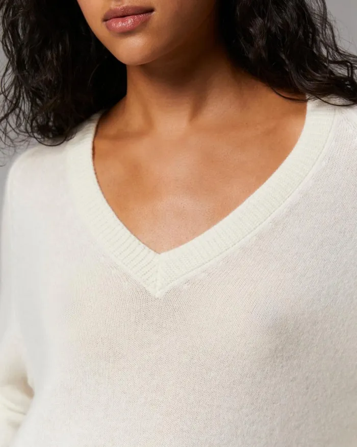Women Cashmere Sweaters From Future Lightweight Oversized VNeck Sweater Light Heather Gray
