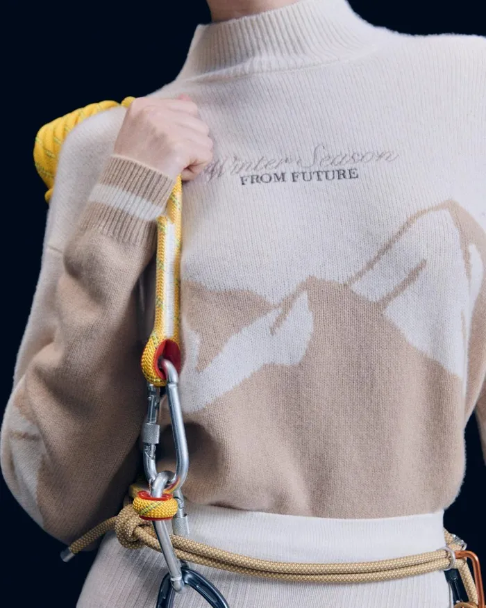Women Cashmere Sweaters From Future Mock Neck Ski Sweater Beige