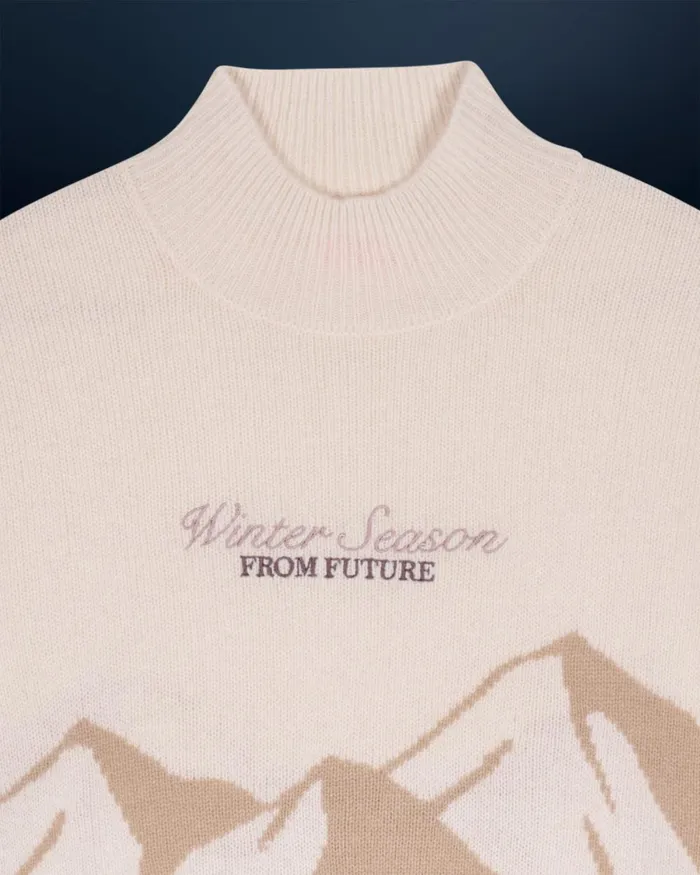 Women Cashmere Sweaters From Future Mock Neck Ski Sweater Beige