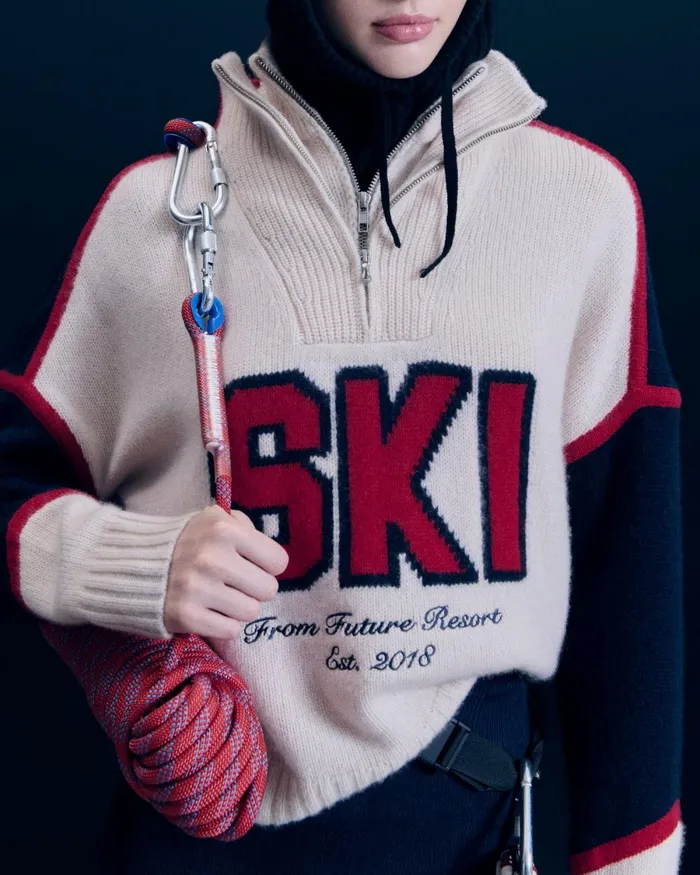 Women Cashmere Sweaters From Future Quarter Zip Neck Sweater Ski Sand