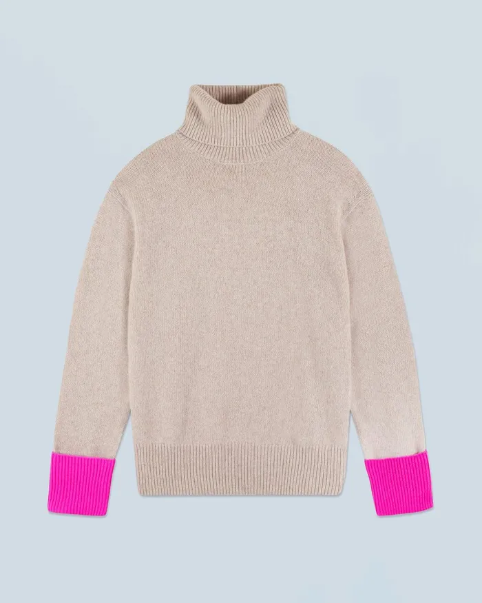Women Cashmere Sweaters From Future Turtleneck Sweater Beige Moulin