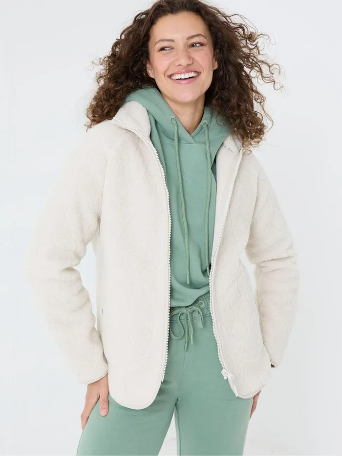 Women Coats and Jackets Fat Face Violet Natural Fleece Jacket
