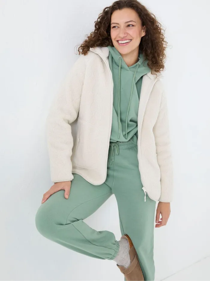 Women Coats and Jackets Fat Face Violet Natural Fleece Jacket